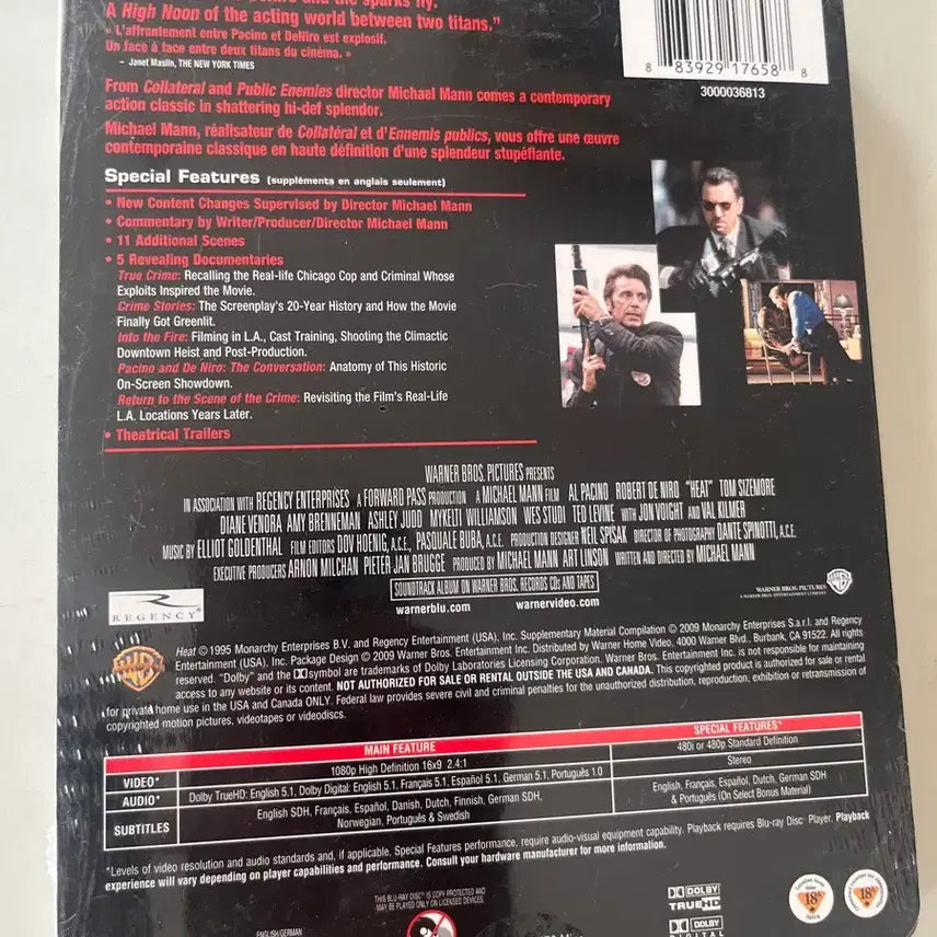 [BUNJANG] Heat Steelbook Blu-ray Limited Edition (Sealed) / (미개봉)히트 스틸북 블루레이 한정판