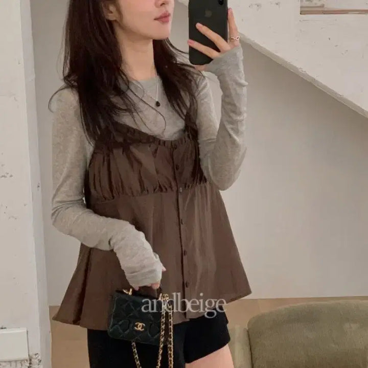 [BUNJANG] Miel Chuly Bustier Brown / (새상품)미엘 슐리 뷔스티에 브라운