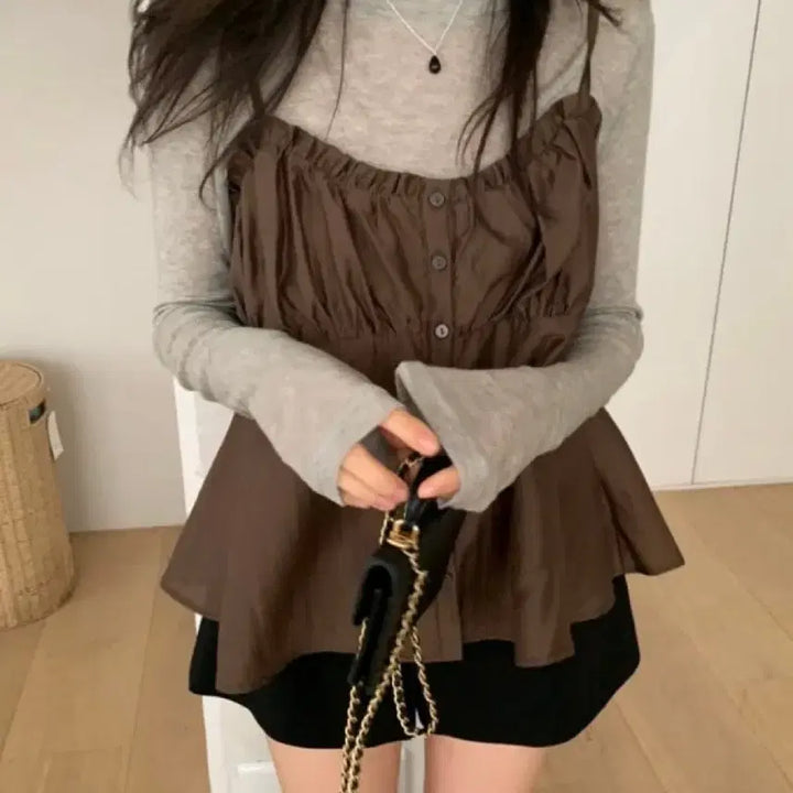 [BUNJANG] Miel Chuly Bustier Brown / (새상품)미엘 슐리 뷔스티에 브라운