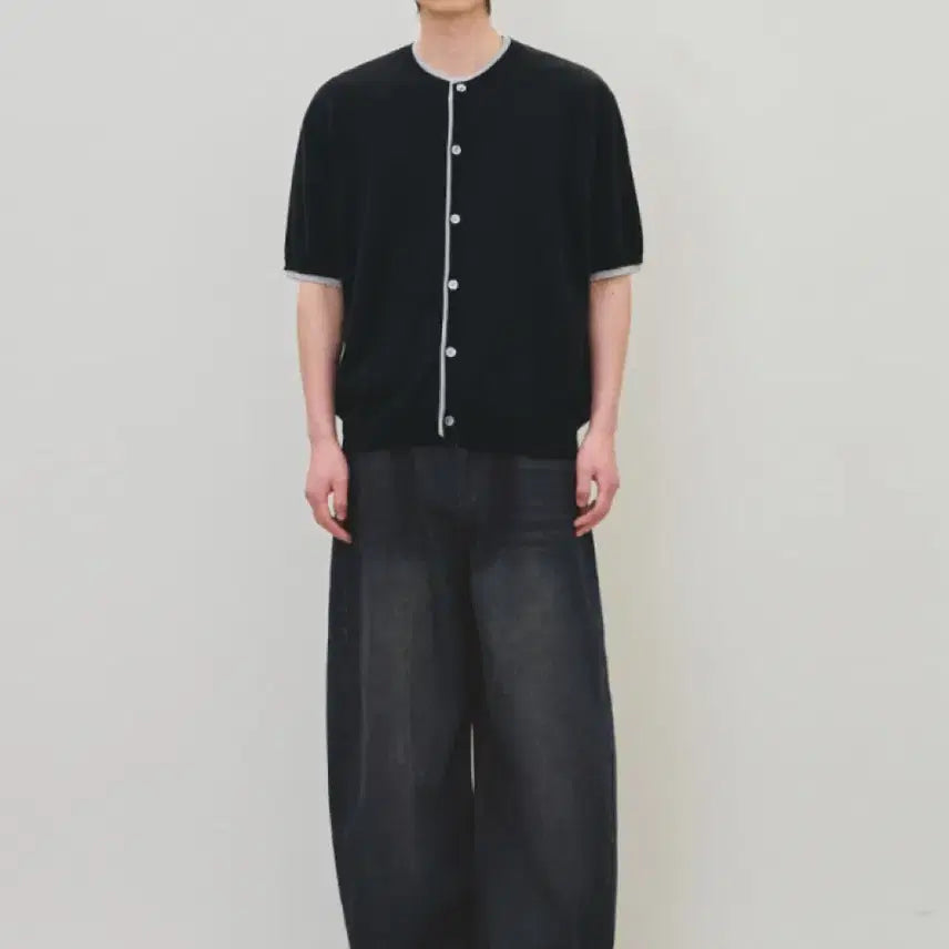 [BUNJANG] Rottember Washable Layered Crop Short-Sleeve Knit Cardigan / 로템버 워셔블 레이어드 크롭 반팔 니트 가디건 새제품 싸게 팔아요
