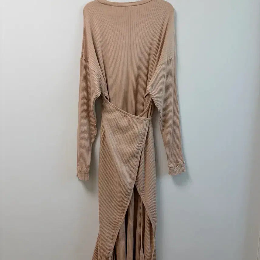 [BUNJANG] Ribbed Long Dress Beige / 베이지 골지 롱 원피스