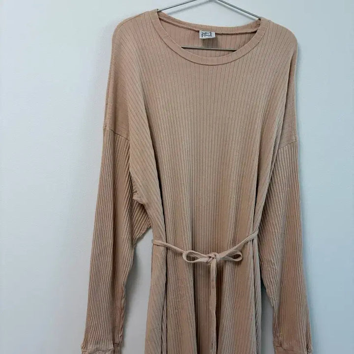 [BUNJANG] Ribbed Long Dress Beige / 베이지 골지 롱 원피스