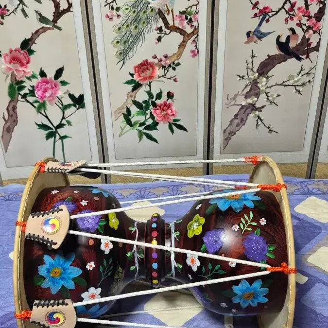[BUNJANG] Gogo Janggu Drum (Flower Painting) 1-ja 7-chi / 고고 장구(1자7치) 꽃그림 장구