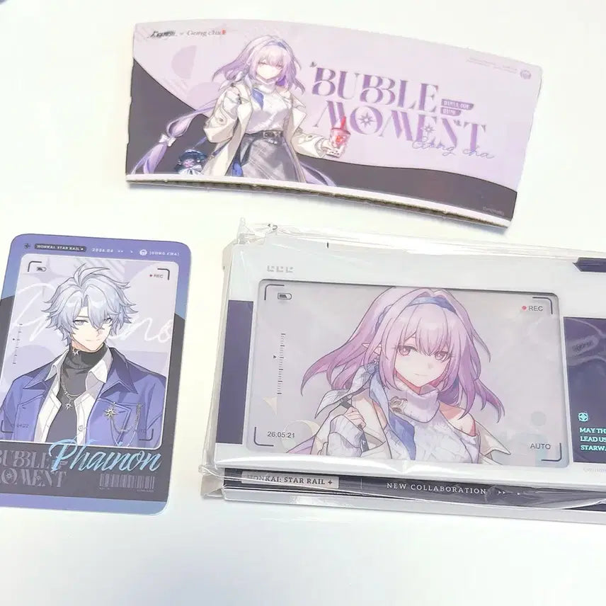 [BUNJANG] Honkai: Star Rail Gong Cha Collaboration PaInon Castoris Keyring, Photocard, and Cup Holder Set / 붕스 붕괴 스타레일 공차 콜라보 파이논 카스토리스 키링 포카 컵홀더