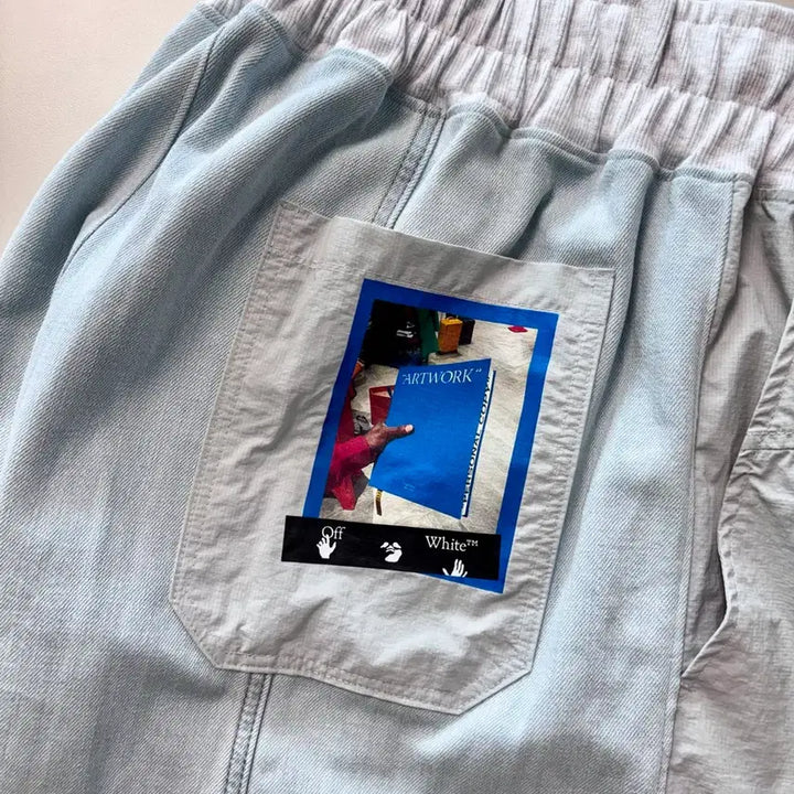 [BUNJANG] Off-White Artwork Custom Short Pants / [31~34] off-white, 아트워크 쇼트팬츠