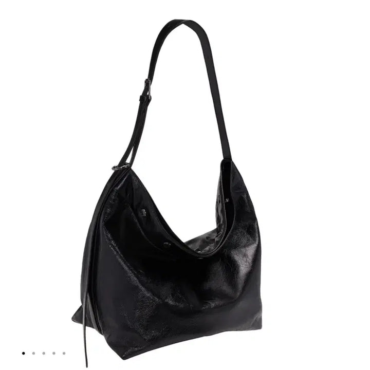 [BUNJANG] BUNQ Perfect Button Up Soft Hobo L Shoulder Bag Black / 분크 퍼펙 버튼 업 소프트 호보 L 블랙