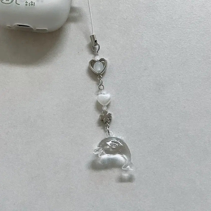 [BUNJANG] Clear Dolphin Bead Keychain / 돌고래 비즈키링 (투명)