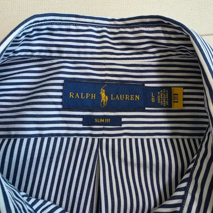 [BUNJANG] Polo Ralph Lauren Slim Fit Poplin Stripe Shirt Navy Stripe Red Pony / 폴로 슬림핏 포플린 스트라이프 셔츠 레드포니