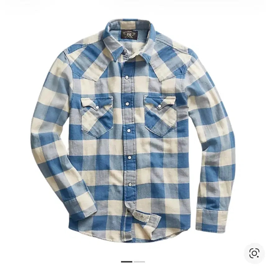 [BUNJANG] RRL Double RL Blue Check Western Shirt / [정가양도] RRL 더블알엘 블루 체크 웨스턴 셔츠