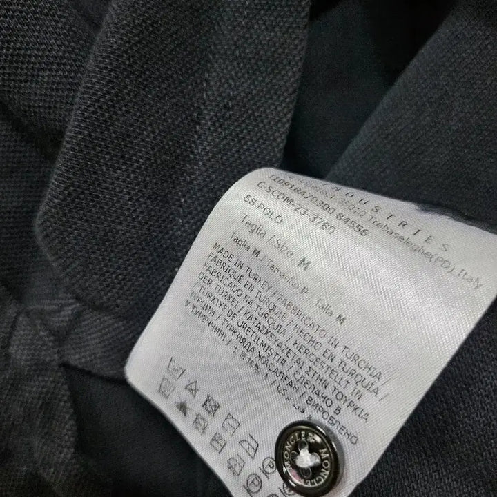 [BUNJANG] Moncler Black Tricolor Stripe Polo T-Shirt - Size M / 몽클레어 블랙 삼선 포인트 반팔 폴로티 M