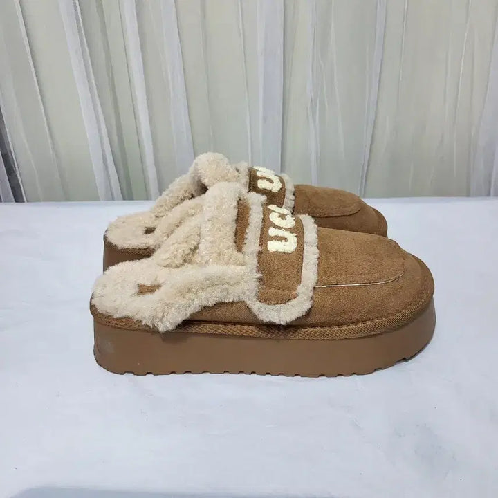 [BUNJANG] UCC Ugg Brown Fur Slippers / UCC 어그 브라운 슬리퍼 털 슈즈38