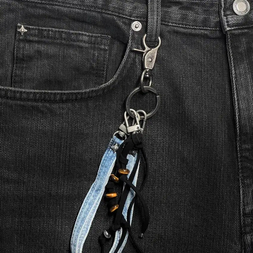 [BUNJANG] Belliere VIP Limited Edition Denim Keyring (Unreleased) Light Wash Version / 벨리에 VIP 한정 데님 키링 (미발매) 연청 버전 판매