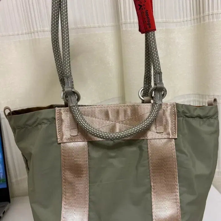 [BUNJANG] Topologie 2-Way Tote Bag Brown/Khaki Blend Canvas / Topologie 2way 토트백 브라운/카키 혼방 캔버스 가방