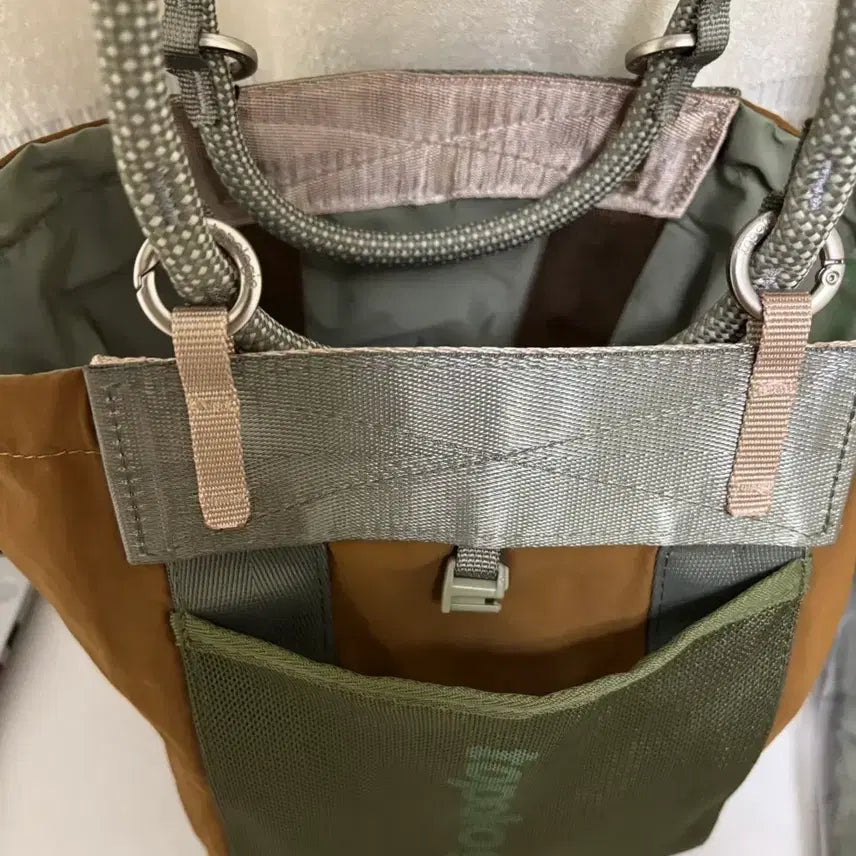 [BUNJANG] Topologie 2-Way Tote Bag Brown/Khaki Blend Canvas / Topologie 2way 토트백 브라운/카키 혼방 캔버스 가방
