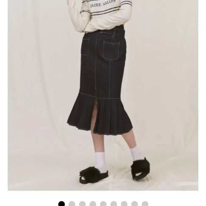 [BUNJANG] OiOi Denim Mermaid Pleated Skirt (S) / OiOi 데님 머메이드 플리츠 스커트 (S)