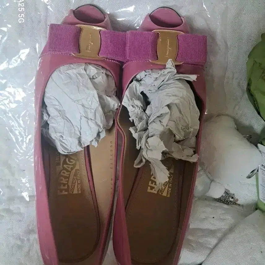 [BUNJANG] Salvatore Ferragamo Pink Ribbon Ballet Flats / 정품)페라가모 핑크 리본 슈즈