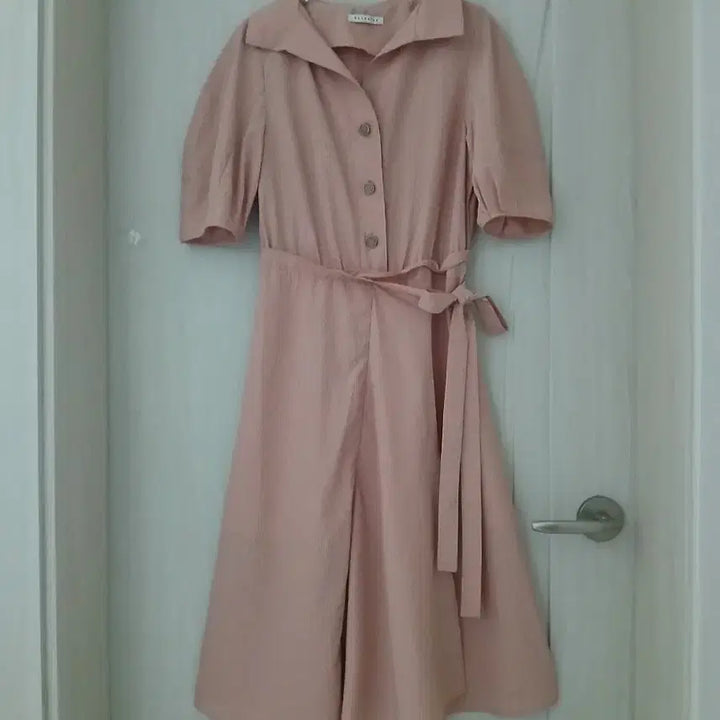 [BUNJANG] Lenibon 22 Seersucker Wrap Style Short Sleeve Long Dress / 레니본 22 시어서커 랩스타일 반팔 롱 원피스