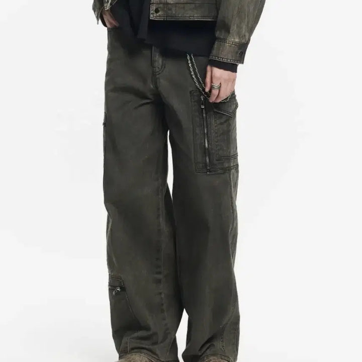 [BUNJANG] MaisonMinet Desert Black Wide Denim Pants Size 48 / [48] 메종미네드 데저트 블랙 와이드 데님 팬츠