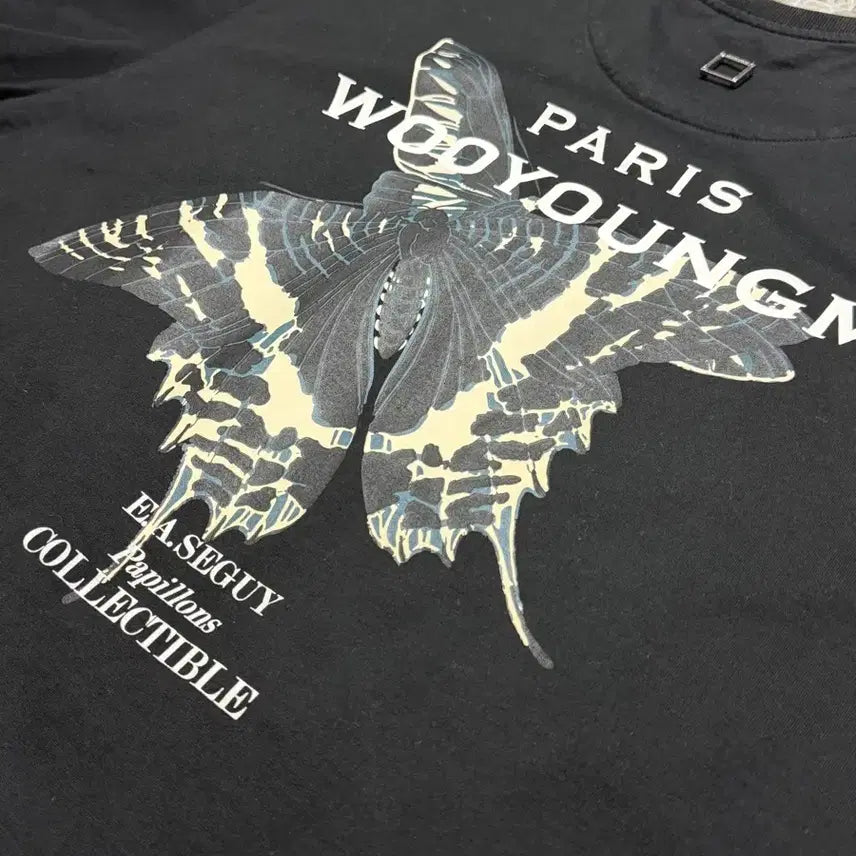 [BUNJANG] Wooyoungmi Butterfly Back Logo T-Shirt Black / 우영미 나비 백로고 반팔 {size 46 M}