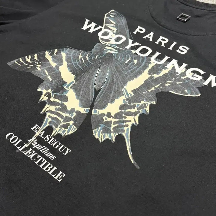 [BUNJANG] Wooyoungmi Butterfly Back Logo T-Shirt Black / 우영미 나비 백로고 반팔 {size 46 M}