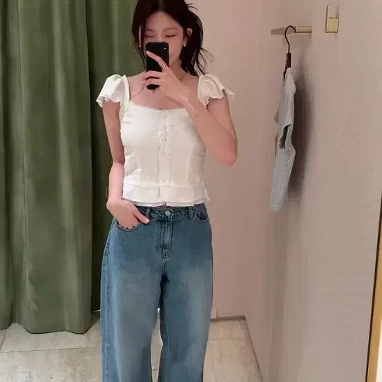 [BUNJANG] ONTTSHOP Lace Line Blouse / 온트샵 lace line blouse/온트 레이스 라인 블라우스 s