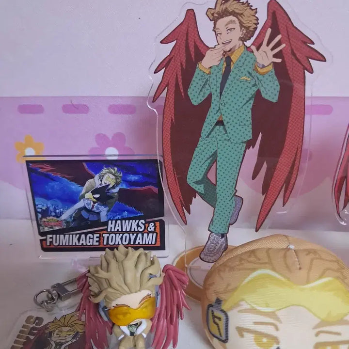 [BUNJANG] My Hero Academia Hawks Acrylic Stand &amp; Keychain Set / 히로아카 호크스 아크릴스탠드,키링,
