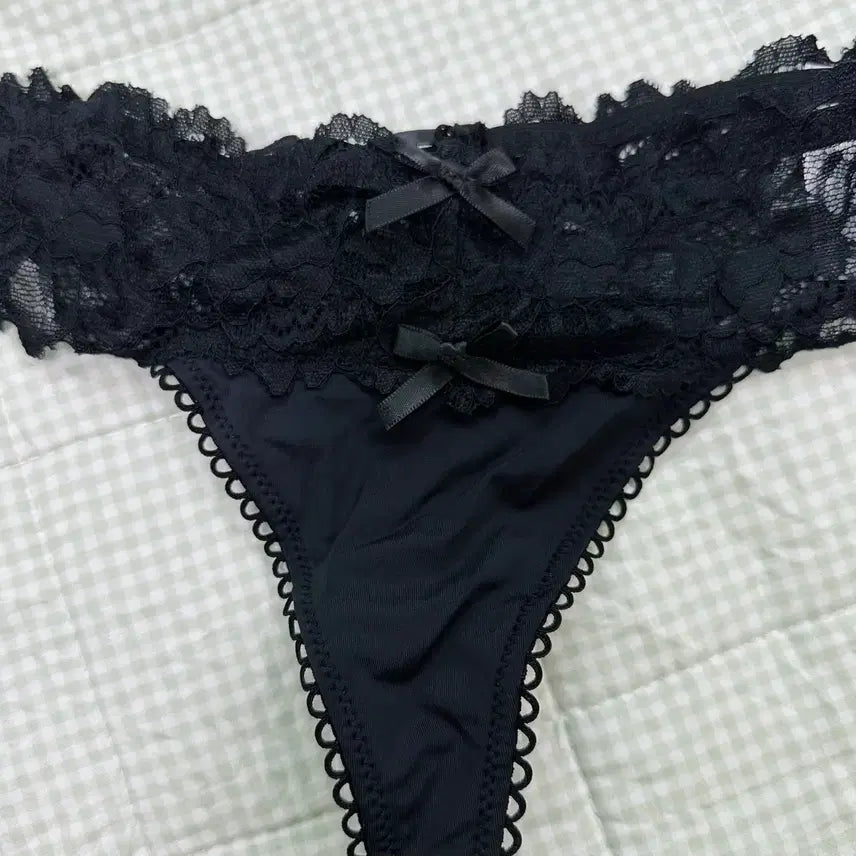 [BUNJANG] Lace Corset Black Thong Panty / 사용감O] 레이스 코르셋 블랙 티팬티
