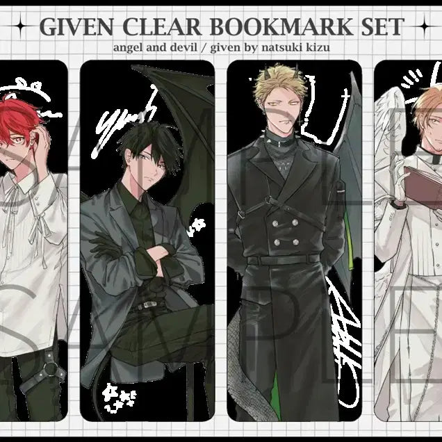 [BUNJANG] Given Clear Bookmark Angel &amp; Devil Ver (Sealed) / (미개봉) 기븐 클리어 북마크 책갈피 엔젤과 데빌 ver / 비엘