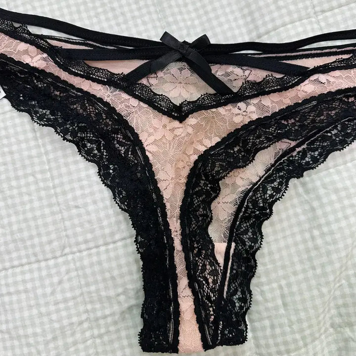 [BUNJANG] Blackpink Lace Mesh Garter Point T-Panty / 사용감O] 레이스 망사 백가터포인트 블랙핑크 티팬티