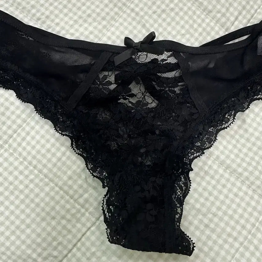 [BUNJANG] Lace Mesh Back Garter Point Thong Panty / 사용감O] 레이스 망사 백가터포인트 티팬티