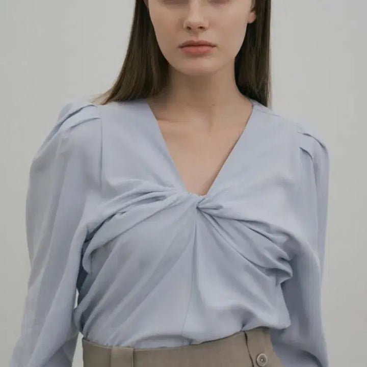[BUNJANG] OurComos 790 Ribbon Twisted Draping Blouse / [아워코모스] 790 ribbon twisted draping 블라우스