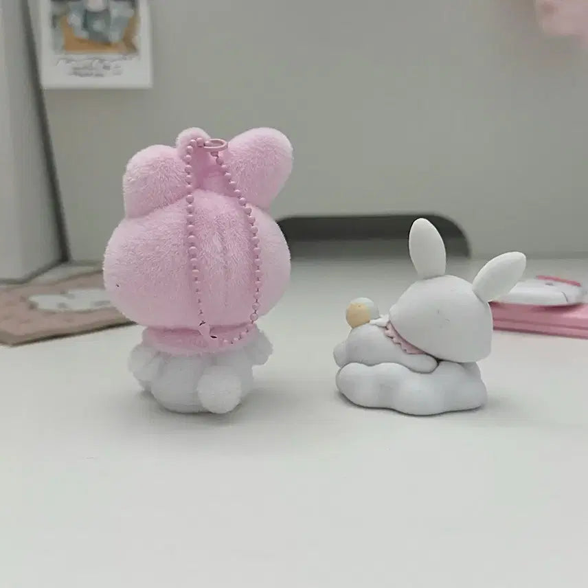 [BUNJANG] Sanrio Marumle Wish me Mell Fluffy Keyring Figure / 산리오 마멜 위시미멜 플로키 키링 피규어