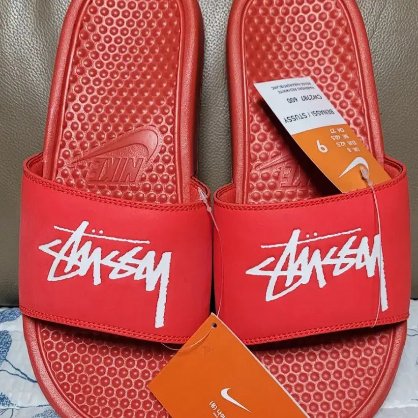 [BUNJANG] Nike x Stussy Benassi Slides Red / 나이키 x 스투시 베나시 슬리퍼 레드(새상품)