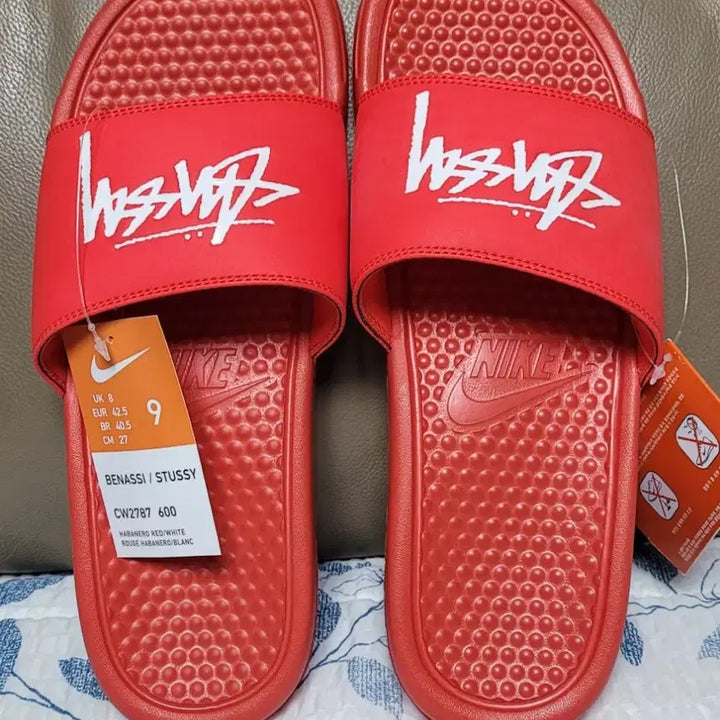[BUNJANG] Nike x Stussy Benassi Slides Red / 나이키 x 스투시 베나시 슬리퍼 레드(새상품)