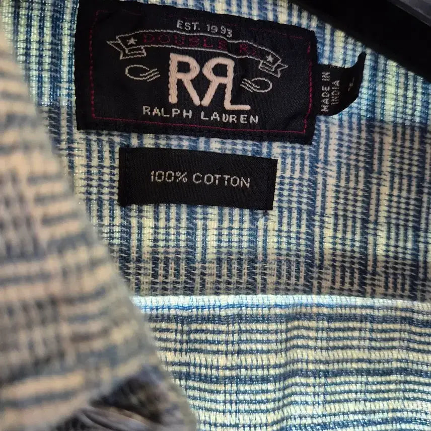 [BUNJANG] RRL Indigo Check Cotton Shirt / RRL 인디고 셔츠