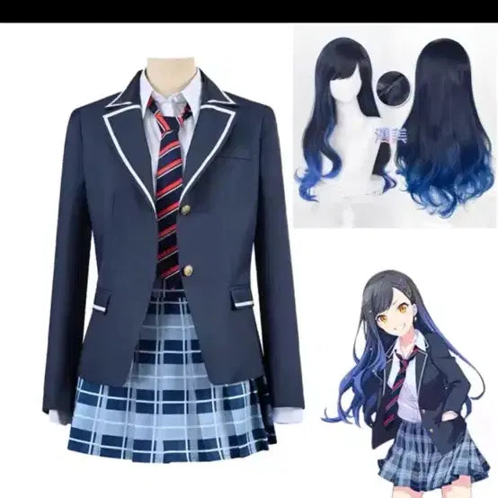 [BUNJANG] An Shiraishi School Uniform Cosplay Set (L Size) with Wig / 프세카시라이시안코스프레교복판매양도가발L사이즈