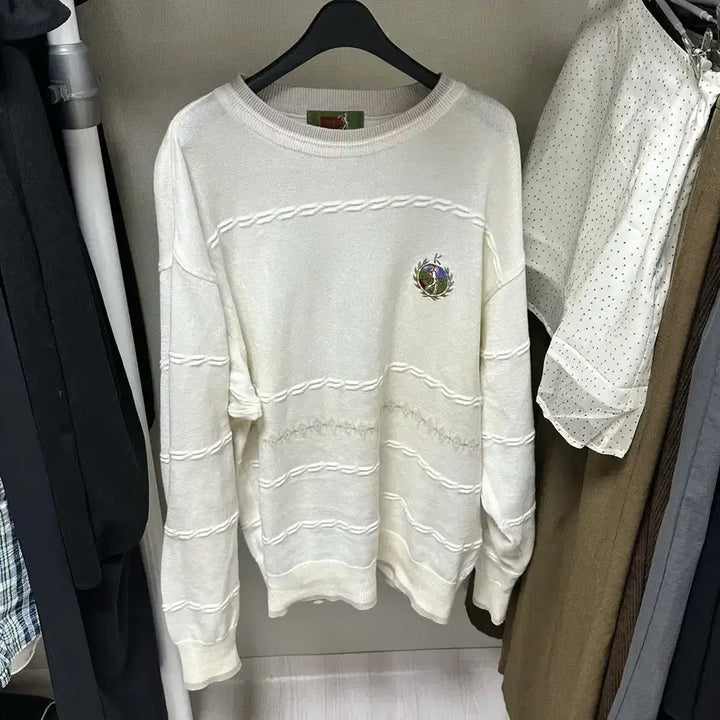 [BUNJANG] Kenzo Golf White Knit Sweater / KENZO 겐조 골프 화이트 니트 스웨터
