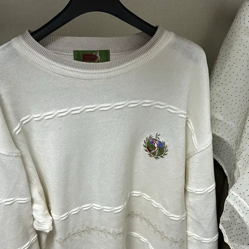 [BUNJANG] Kenzo Golf White Knit Sweater / KENZO 겐조 골프 화이트 니트 스웨터