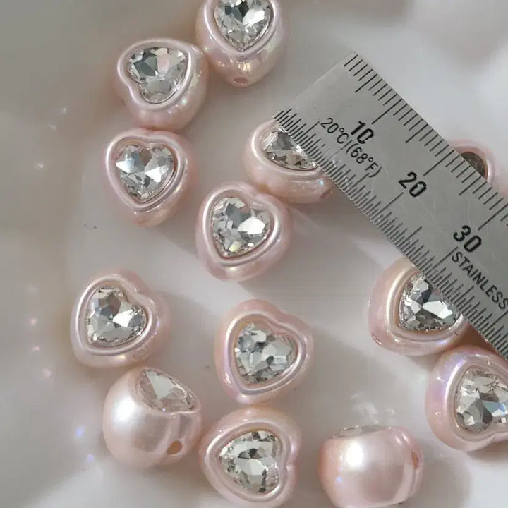 [BUNJANG] Heart Cubic Beads - Pink / 하트큐빅비즈