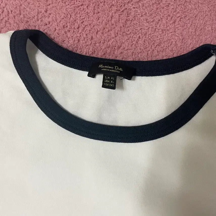 [BUNJANG] Massimo Dutti White XL Ringer T-Shirt / 마시모두띠 화이트 XL 링거 반팔티 새상품
