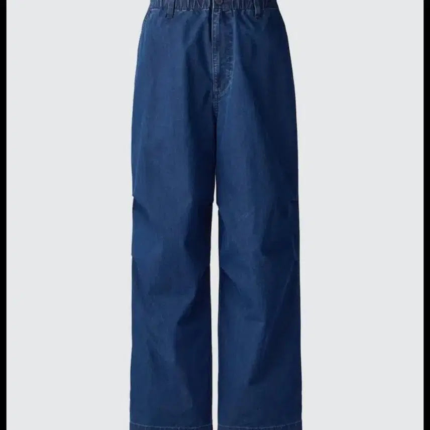[BUNJANG] Uniqlo Wide Parachute Pants Denim L / 유니클로 와이드파라슈트 팬츠 데님 L