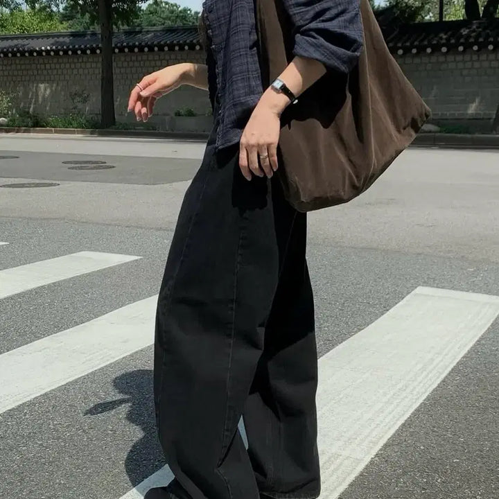 [BUNJANG] Muiry Shadow Line Wide Denim (Salt-B) / 뮤어리 쉐도우 라인 와이드 데님 (솔트비)