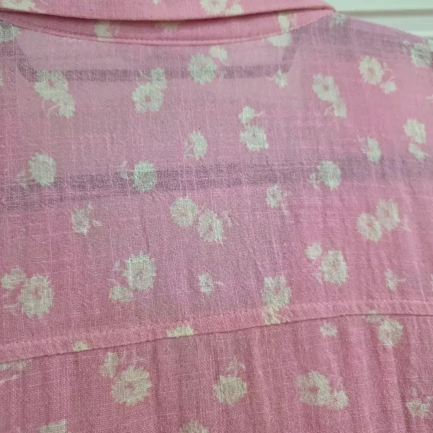 [BUNJANG] Linen Blend Floral Blouse / 여름 고급스러운 디자인이쁜 마. 면. 블라우스. 깨끗해요 가슴단면
