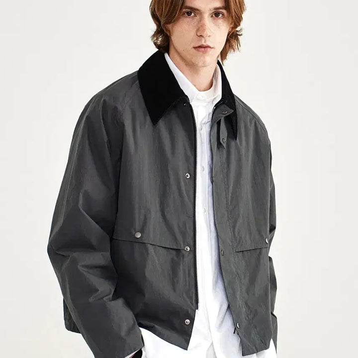 [BUNJANG] Uniform Bridge Short Blouson Jacket Grey / 유니폼브릿지 short blouson 그레이 자켓