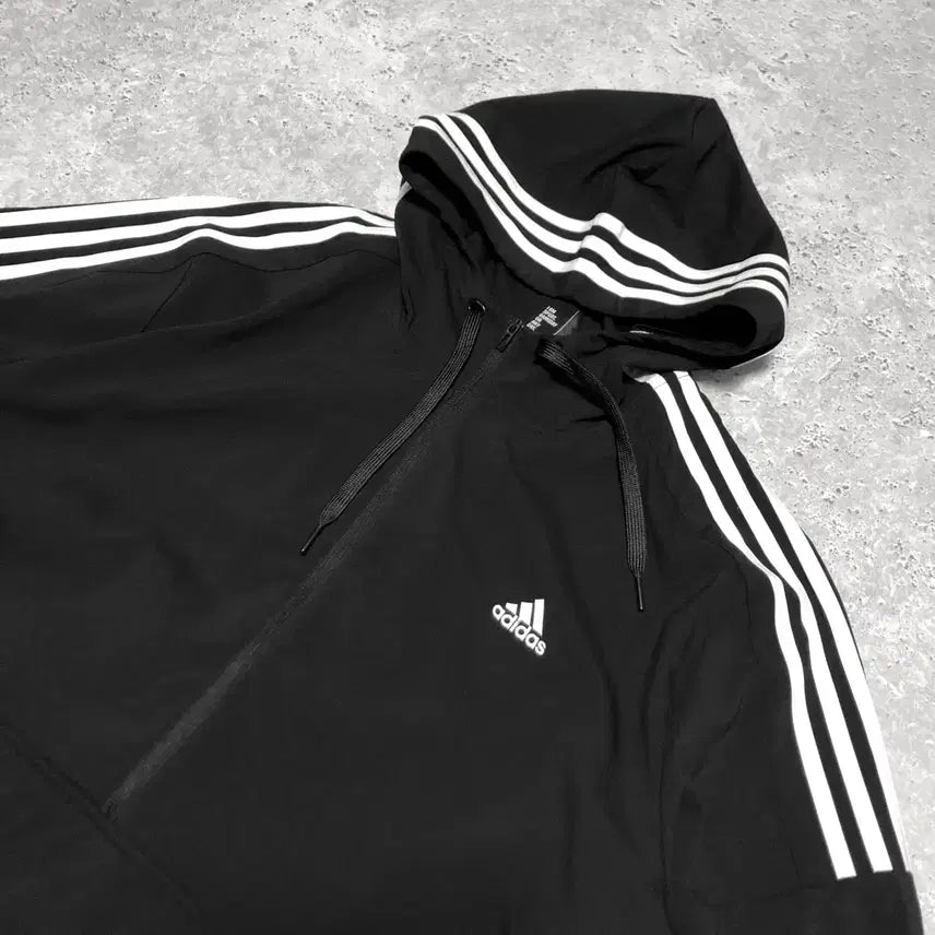 [BUNJANG] Adidas 3-Stripes Anorak Windbreaker Jacket / 아디다스 삼선 아노락 상태굿 바람막이 자켓