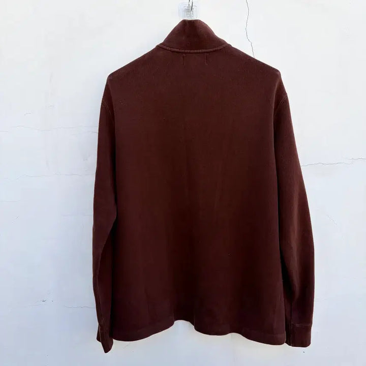 [BUNJANG] Polo Ralph Lauren Half-Zip Cotton Knit Sweatshirt - L, Choco Brown / L)폴로 랄프로렌 초코브라운 하프집업 코튼 니트 맨투맨