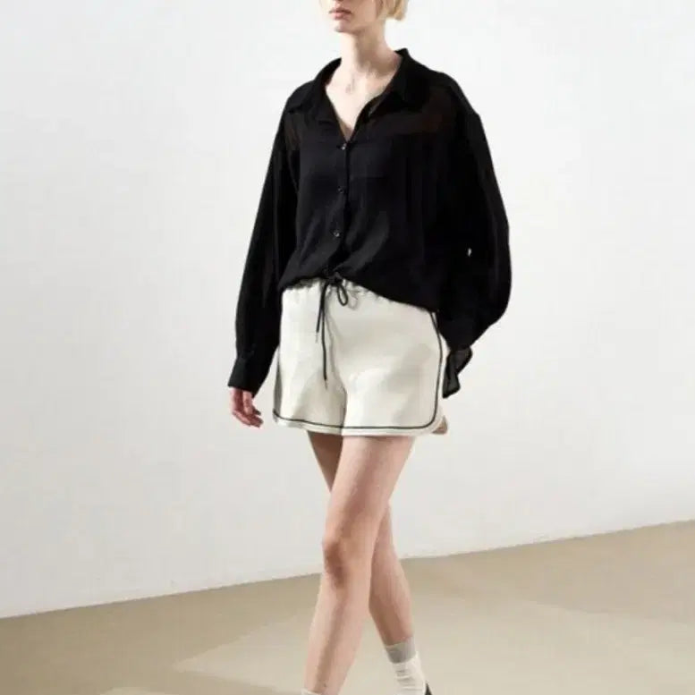 [BUNJANG] System 25FW Stripe See-through Shirt / 한섬 25fw 시스템 스트라이프 시스루 셔츠 55