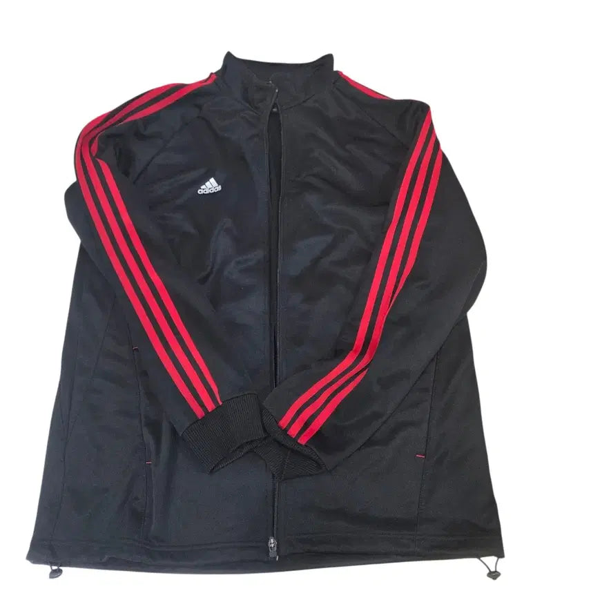 [BUNJANG] Adidas 3-Stripes Tracksuit Black/Red / 아디다스 삼선 트레이닝복 블랙/레드