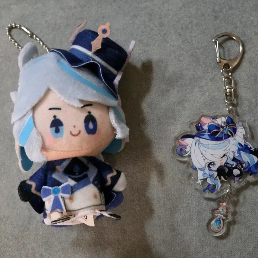 [BUNJANG] Genshin Impact Furina Finger Puppet &amp; Keychain Set / 원신 푸리나 손가락 인형 공식굿즈 (+키링)