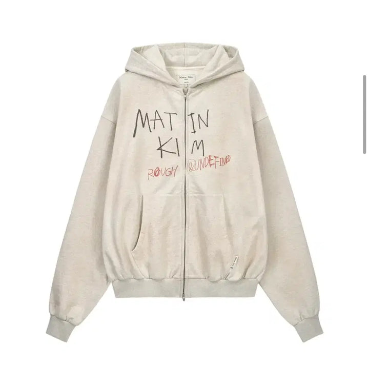 [BUNJANG] Matin Kim Vintage Washed Graffiti Hood Zip-up Beige S / 마뗑킴 빈티지 워시드 그래피티 후드 집업 베이지 S